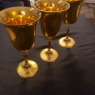 Brass goblets 10" tall