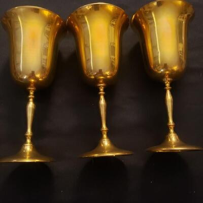 Brass goblets 10" tall