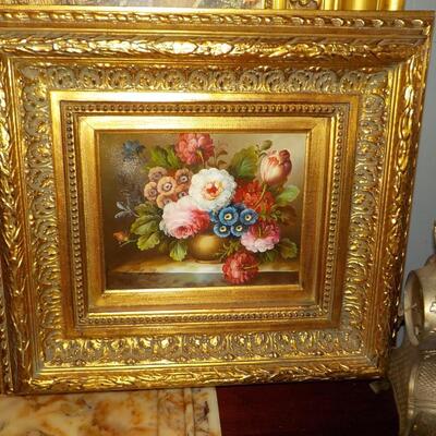 1900's  Original Oil art Floral By Z. Frank