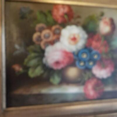1900's  Original Oil art Floral By Z. Frank