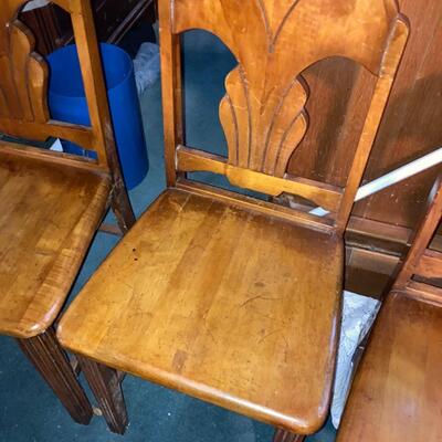 Set of 4 Mid Century Maple Chairs