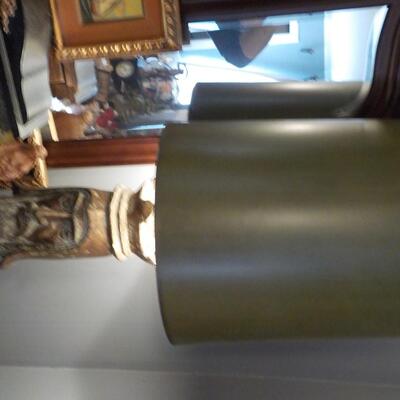 Folk Art hand carved Lamp.