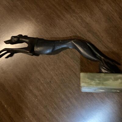 Bronze Deco Greyhound Figurine