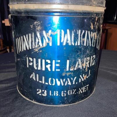 Antique Lard Can Advertising 10â€h