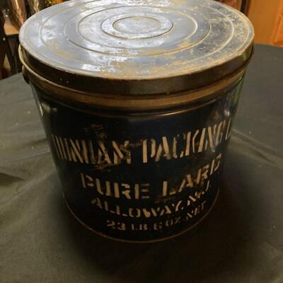 Antique Lard Can Advertising 10â€h