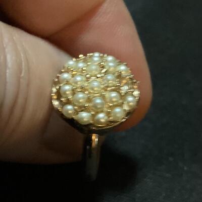 Antique 14k Gold Ring with Pearls