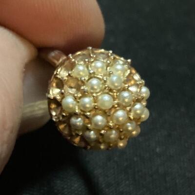 Antique 14k Gold Ring with Pearls
