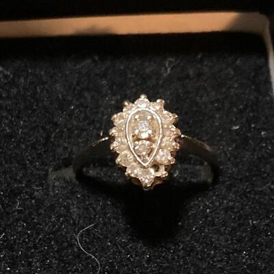 Diamond and 14k Gold Ring Size 4.5