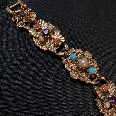 8â€ Long Gold Designer Costume Bracelet