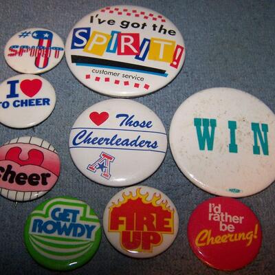 LOT 56 GREAT COLLECTION OF PINS/PINBACKS---CHEERLEADING