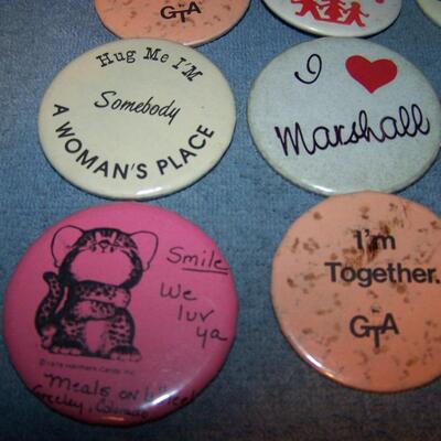 LOT 57  GREAT COLLECTION OF PINS/PINBACKS---WOMEN;S INTEREST/MEALS ON WHEELS