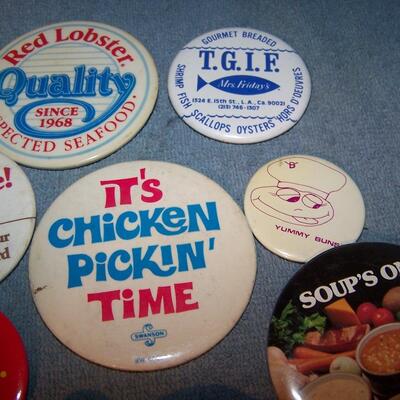LOT 58 GREAT COLLECTION OF PINS/PINBACKS---FOODS