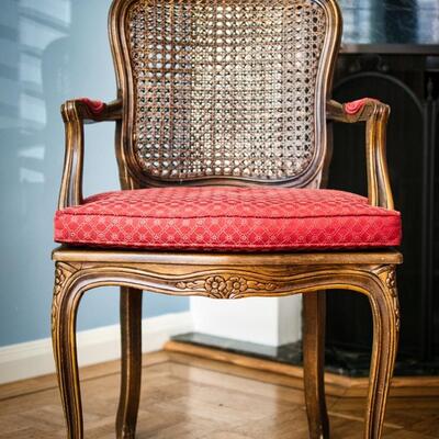 Caned-back Living Room Chair