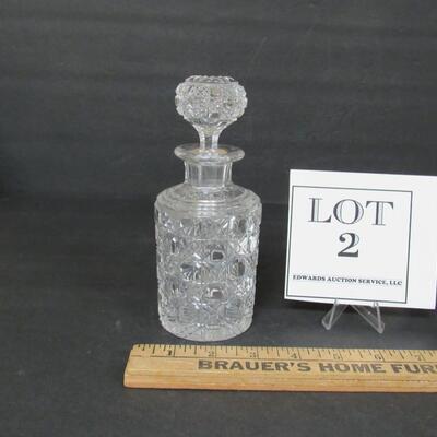 Old Cut Glass Large Perfume Bottle Matching Stopper
