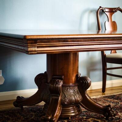 Beautiful Solid Wood Dining Table with Claw Feet