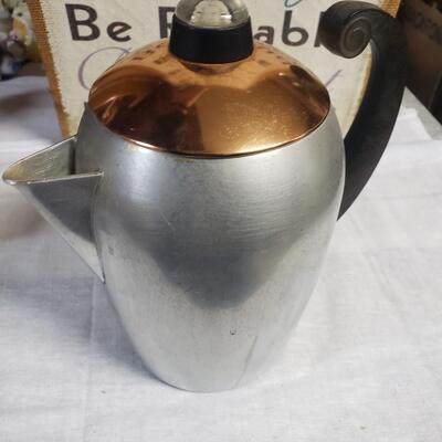 Copper aluminum coffee perculator 9 tall no 3088 wear_ever