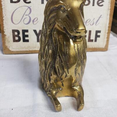 brass dog 7x4 heavy decor or paper weight