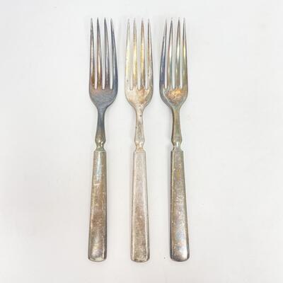 ANTIQUE WM. ROGERS SILVERPLATE FLATWARE FORKS SET OF 3