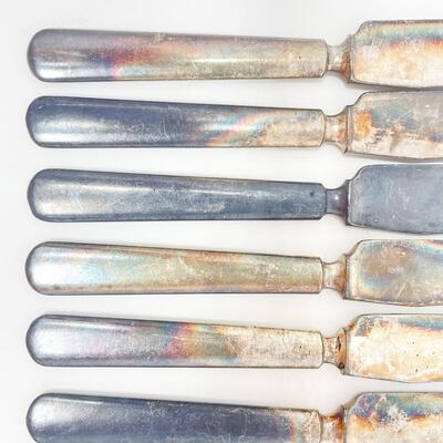 ANTIQUE TOWLE MANUFACTURING CO SILVERPLATE FLATWARE KNIVES SET OF 6