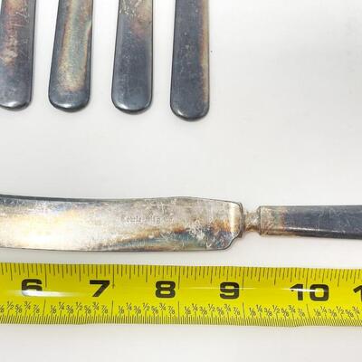 ANTIQUE TOWLE MANUFACTURING CO SILVERPLATE FLATWARE KNIVES SET OF 6