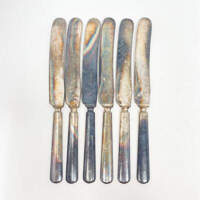 ANTIQUE TOWLE MANUFACTURING CO SILVERPLATE FLATWARE KNIVES SET OF 6