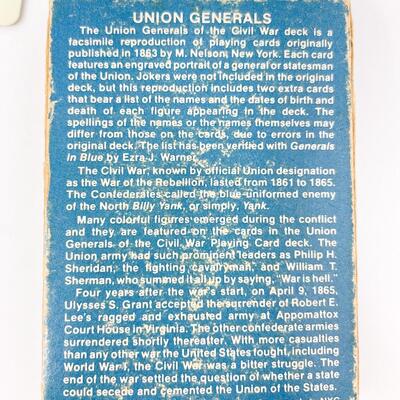CIVIL WAR UNION GENERALS PLAYING CARD SET