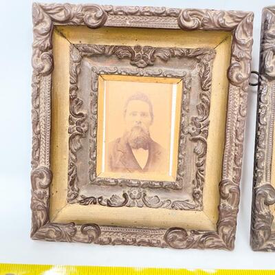 ANTIQUE FRAMED PORTRAITS OF MAN & WOMAN