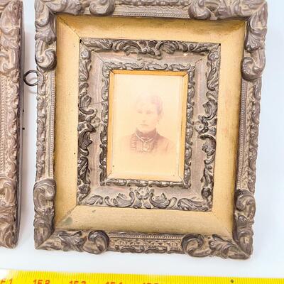 ANTIQUE FRAMED PORTRAITS OF MAN & WOMAN
