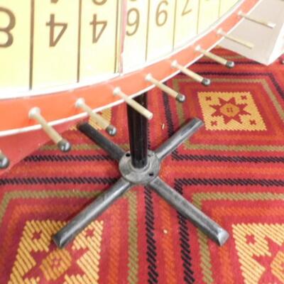 Large Spinning Game Wheel of Fortune on Metal Post Stand