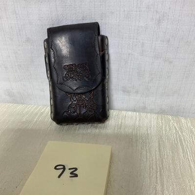 Vintage leather teddy bear cigarette holder