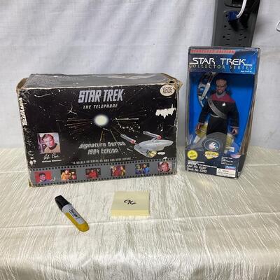 Vintage Star Trek home phone and action figure