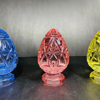 Waterford Colored Crystal Eggs