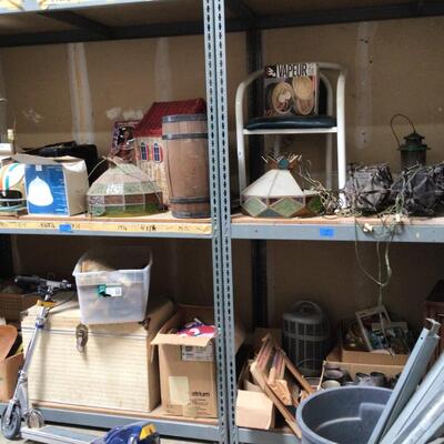 Four shelves of Household items