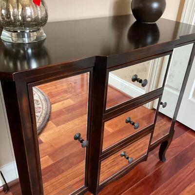 Crate and Barrel small mirrored chest of drawers retail $899
