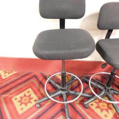 Pair of Uline Brand Adjustable Height Swivel Stools Choice A