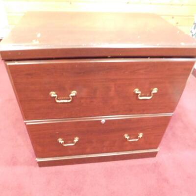 Mahogany Finish Two Drawer Filing or Storage Cabinet