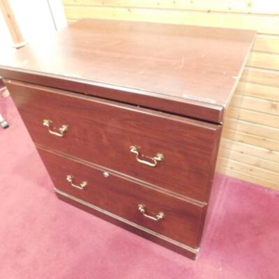 Mahogany Finish Two Drawer Filing or Storage Cabinet