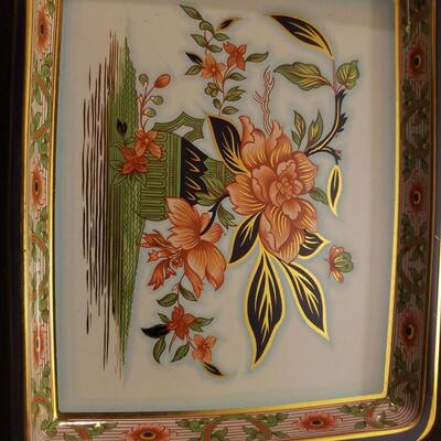 Otagiri lacquered plates 8x7 one England lot of 3