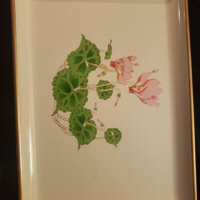 Otagiri lacquered plates 8x7 one England lot of 3