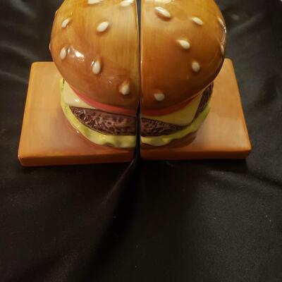 hamburger large bookends or napkin holders