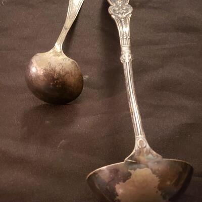 2 silver plate ladles ornate