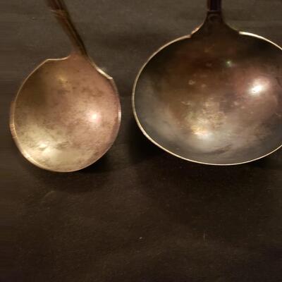 2 silver plate ladles ornate