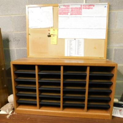 Office Pigeon Hole Box and Cork Board