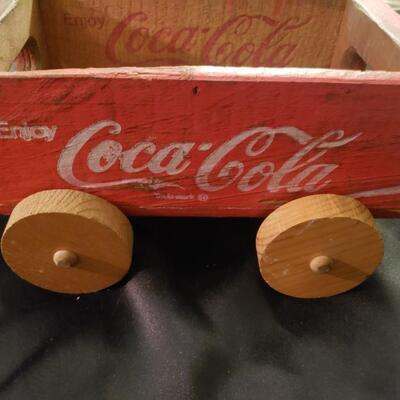 Coca-Cola wooden toy planter