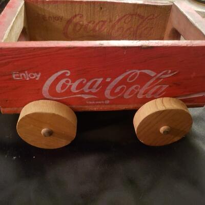 Coca-Cola wooden toy planter