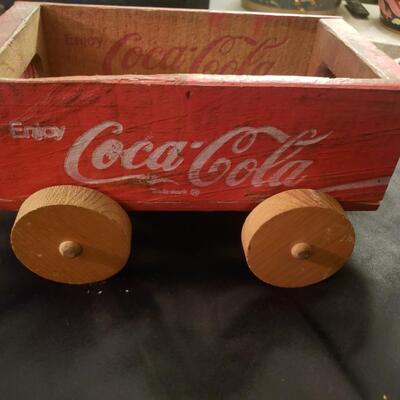 Coca-Cola wooden toy planter