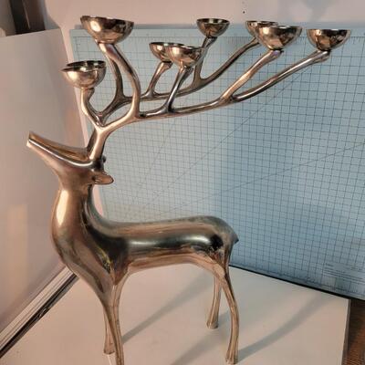 Large Reindeer metal candelabra