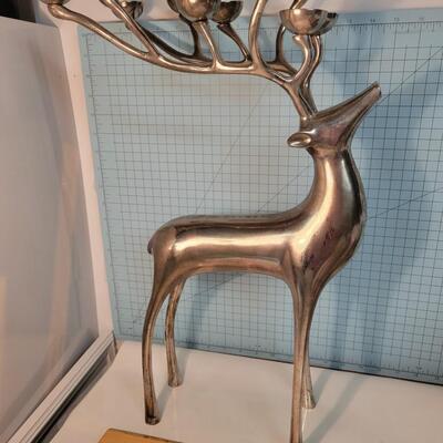 Large Reindeer metal candelabra