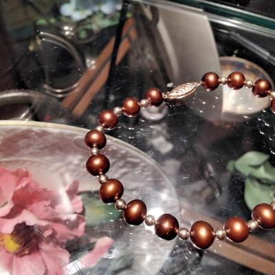 Gorgeous Rare Chocolate Pearl Bracelet 7