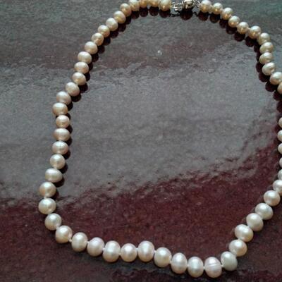 Natural 7-8MM Genuine Natural Lavender Akoya Cultured Pearl Necklace 18